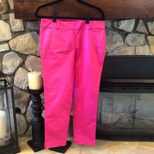 Ann Taylor Cropped Pant - Bright Pink